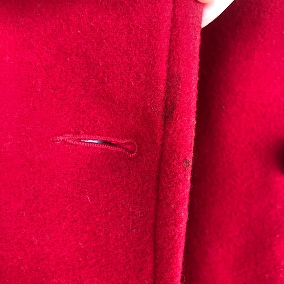Lands' End red wool pea coat size 6 - Picture 10 of 11